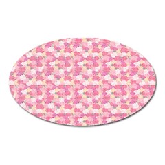 Peony Pattern Pink Scrapbookin Oval Magnet by Simbadda