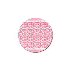 Peony Pattern Pink Scrapbookin Golf Ball Marker by Simbadda