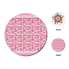 Peony Pattern Pink Scrapbookin Playing Cards Single Design (round) by Simbadda