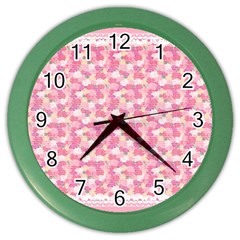 Peony Pattern Pink Scrapbookin Color Wall Clock by Simbadda