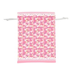 Peony Pattern Pink Scrapbookin Lightweight Drawstring Pouch (l)