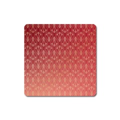 Red Gold Art Deco Art Deco Background Square Magnet by Simbadda