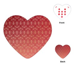 Red Gold Art Deco Art Deco Background Playing Cards Single Design (heart) by Simbadda