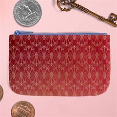 Red Gold Art Deco Art Deco Background Large Coin Purse by Simbadda