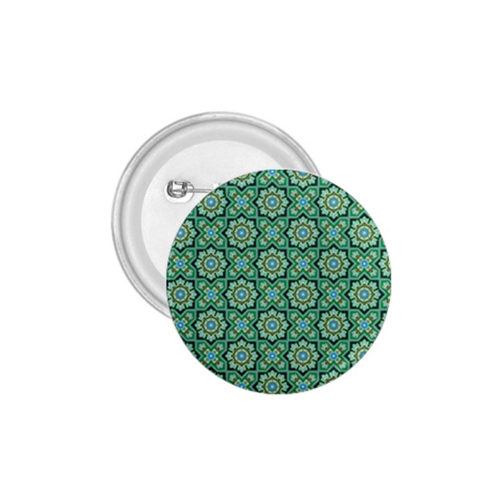 Green Abstract Geometry Pattern 1.75  Buttons