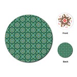 Green Abstract Geometry Pattern Playing Cards Single Design (Round) Front