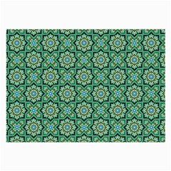 Green Abstract Geometry Pattern Large Glasses Cloth by Simbadda