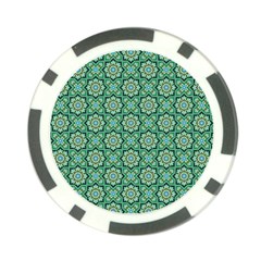 Green Abstract Geometry Pattern Poker Chip Card Guard