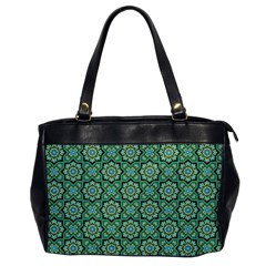 Green Abstract Geometry Pattern Oversize Office Handbag