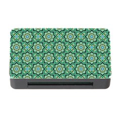 Green Abstract Geometry Pattern Memory Card Reader With Cf