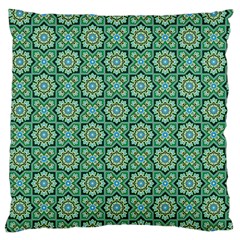 Green Abstract Geometry Pattern Standard Flano Cushion Case (one Side) by Simbadda