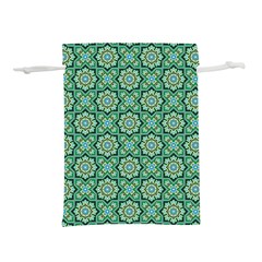 Green Abstract Geometry Pattern Lightweight Drawstring Pouch (s)