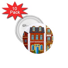 City Buildings Brick Architecture 1 75  Buttons (10 Pack) by Simbadda