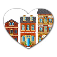 City Buildings Brick Architecture Heart Mousepads by Simbadda