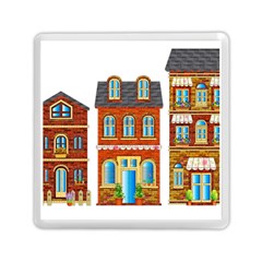 City Buildings Brick Architecture Memory Card Reader (square) by Simbadda