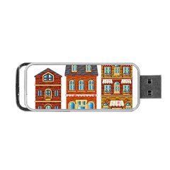 City Buildings Brick Architecture Portable Usb Flash (one Side) by Simbadda