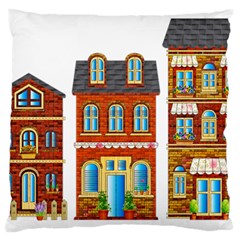 City Buildings Brick Architecture Large Flano Cushion Case (one Side) by Simbadda