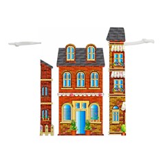 City Buildings Brick Architecture Lightweight Drawstring Pouch (l)