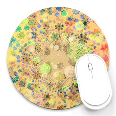 Flowers Color Colorful Watercolour Round Mousepads