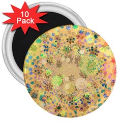 Flowers Color Colorful Watercolour 3  Magnets (10 Pack)  by Simbadda