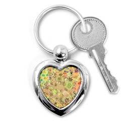 Flowers Color Colorful Watercolour Key Chain (heart) by Simbadda