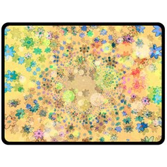 Flowers Color Colorful Watercolour Fleece Blanket (large)  by Simbadda