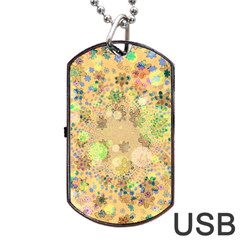 Flowers Color Colorful Watercolour Dog Tag Usb Flash (one Side) by Simbadda