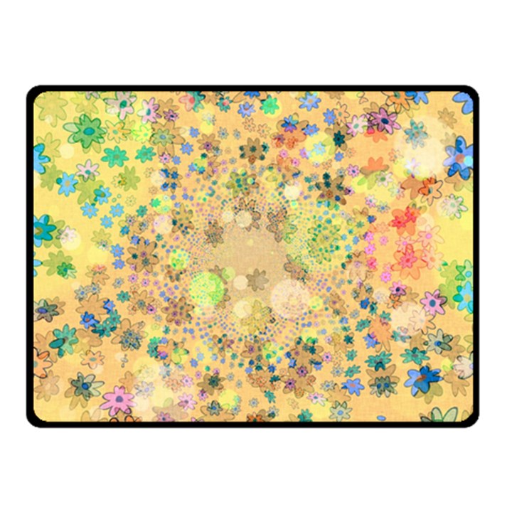 Flowers Color Colorful Watercolour Double Sided Fleece Blanket (Small) 