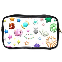 Shapes Stars Moon Sun Pattern Toiletries Bag (two Sides) by Simbadda