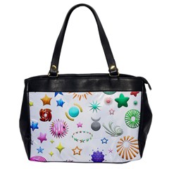 Shapes Stars Moon Sun Pattern Oversize Office Handbag