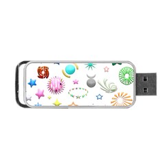 Shapes Stars Moon Sun Pattern Portable Usb Flash (one Side) by Simbadda