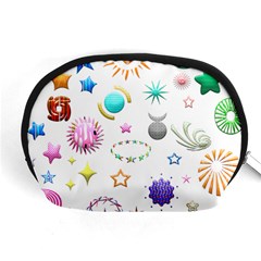 Shapes Stars Moon Sun Pattern Accessory Pouch (medium) by Simbadda