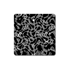 Unfinishedbusiness Black On White Square Magnet by designsbyamerianna