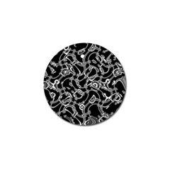 Unfinishedbusiness Black On White Golf Ball Marker by designsbyamerianna