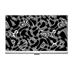 Unfinishedbusiness Black On White Business Card Holder by designsbyamerianna