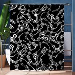 Unfinishedbusiness Black On White Shower Curtain 60  x 72  (Medium)  60 x72  Curtain