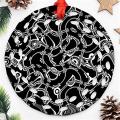 Unfinishedbusiness Black On White Ornament (round Filigree)