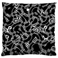 Unfinishedbusiness Black On White Large Cushion Case (one Side) by designsbyamerianna