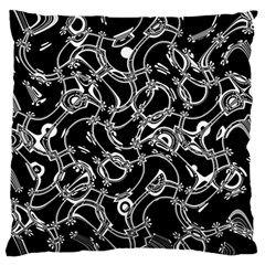 Unfinishedbusiness Black On White Standard Flano Cushion Case (one Side) by designsbyamerianna