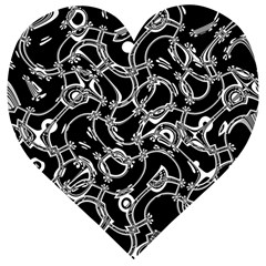 Unfinishedbusiness Black On White Wooden Puzzle Heart