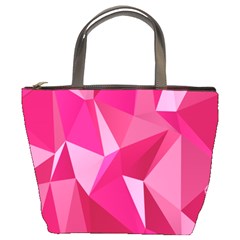 Abstract Pink Triangles Bucket Handbag by retrotoomoderndesigns