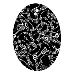 Unfinishedbusiness Black On White Ornament (oval)