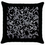 Unfinishedbusiness Black On White Throw Pillow Case (Black) Front