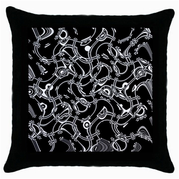 Unfinishedbusiness Black On White Throw Pillow Case (Black)