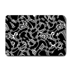 Unfinishedbusiness Black On White Small Doormat  by designsbyamerianna