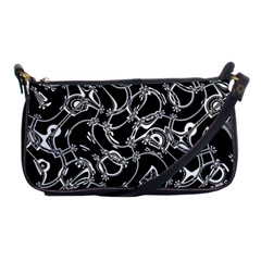 Unfinishedbusiness Black On White Shoulder Clutch Bag by designsbyamerianna