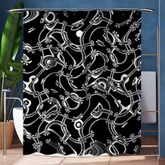 Unfinishedbusiness Black On White Shower Curtain 60  X 72  (medium)  by designsbyamerianna