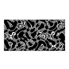 Unfinishedbusiness Black On White Satin Wrap by designsbyamerianna