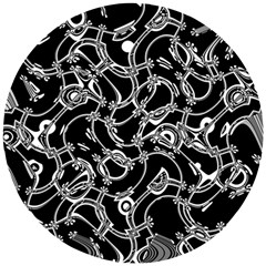 Unfinishedbusiness Black On White Wooden Puzzle Round