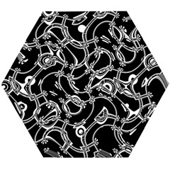 Unfinishedbusiness Black On White Wooden Puzzle Hexagon